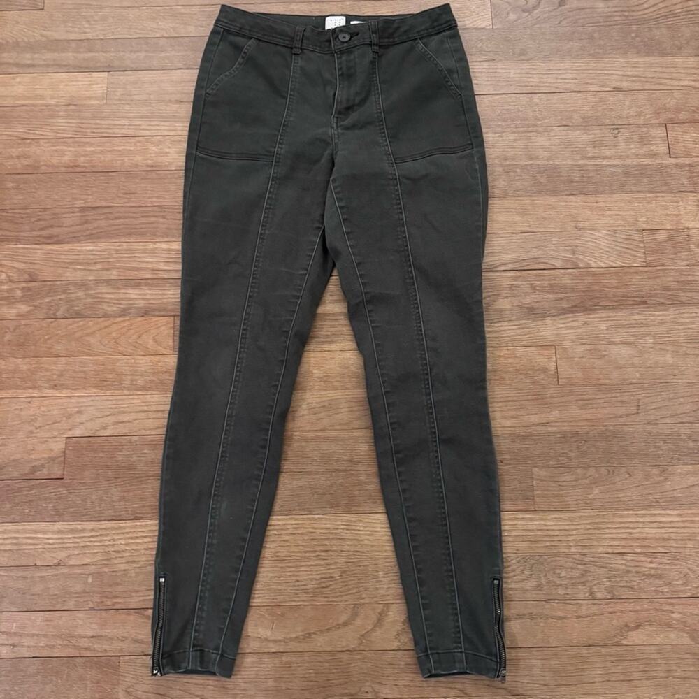 A New Day women's slate skinny ankle-zip chino pants size 8 b65